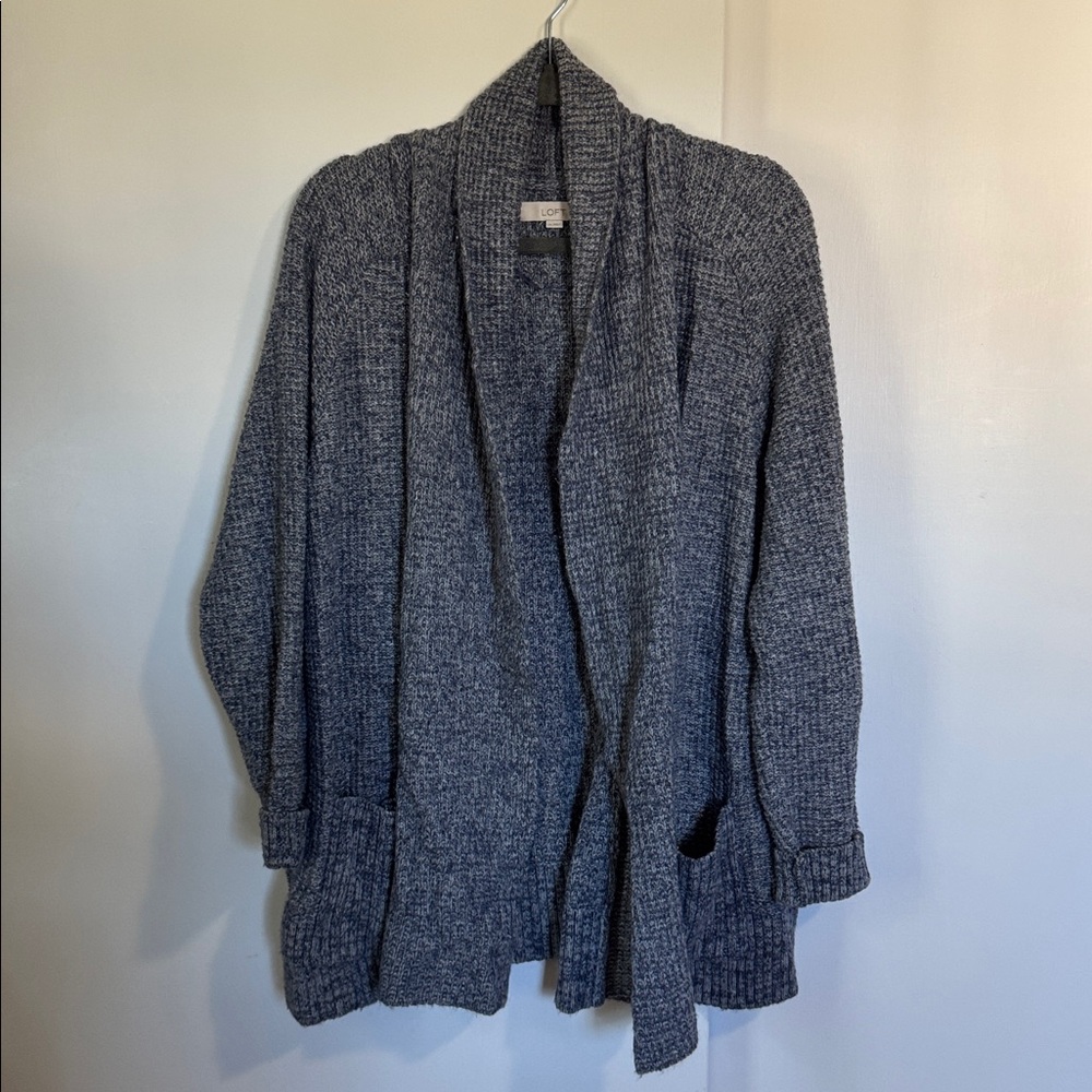 LOFT Textured Gray Knit Sweater